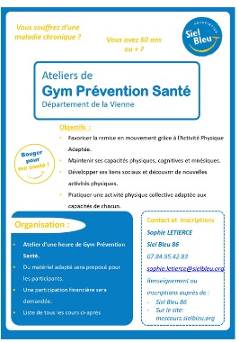 Ateliers de Gym Prévention Santé avec l’association SIEL BLEU