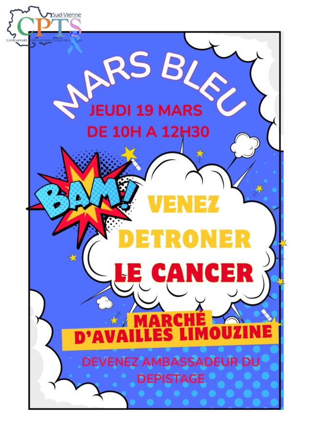 Mars Bleu au marché d’Availles Limouzine le Jeudi 19 Mars de 10h à 12h30