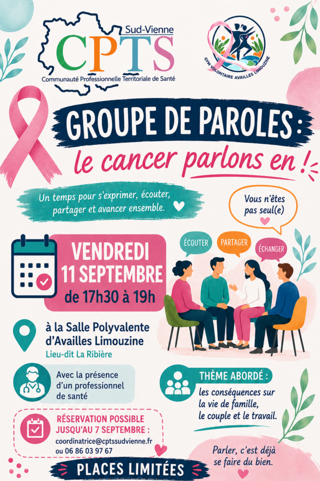 Groupe de parole : Face au cancer, libérons la parole