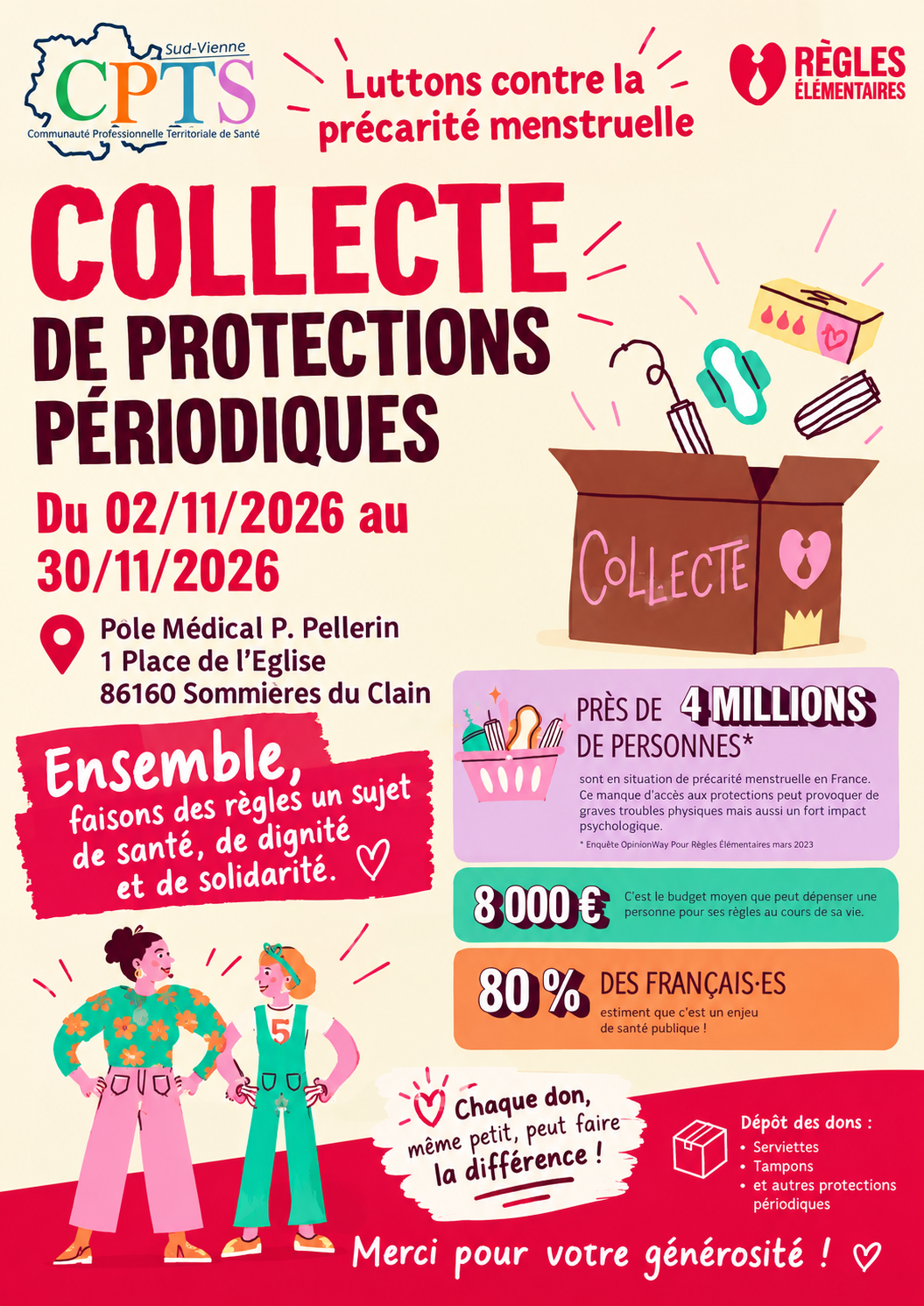 ENSEMBLE, LUTTONS CONTRE LA PRÉCARITÉ MENSTRUELLE !
